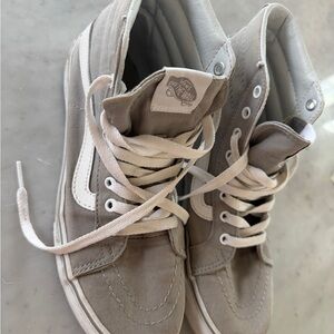 Vans Gray and White High-Top Sneakers
